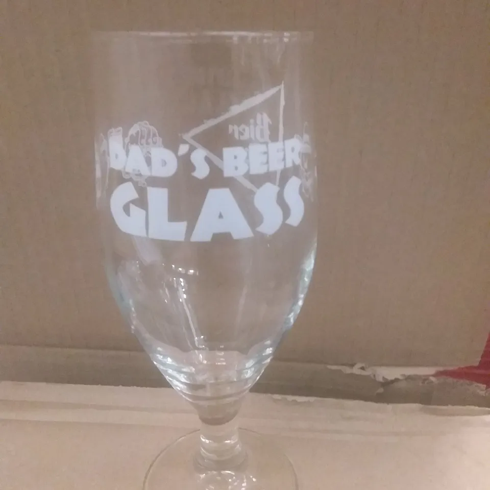 PALLET OF APPROXIMATELY 175 BOXES OF 6 BIER CO 'DADS BEER GLASS' 38CL GLASSES(APPROXIMATELY 1050 GLASSES IN TOTAL)