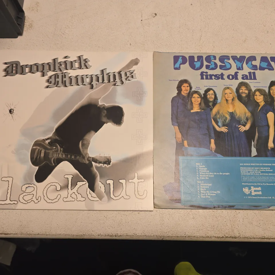 TOTE OF APPROXIMATELY 35 ASSORTED VIYNLS TO INCLUDE: PUSSYCAT FIRST OF ALL