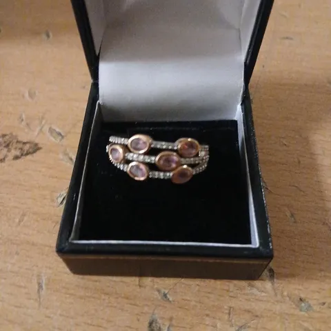 1.00CT PINK TOURMALINE & 0.22CT DIAMOND RING 9CT ROSE GOLD