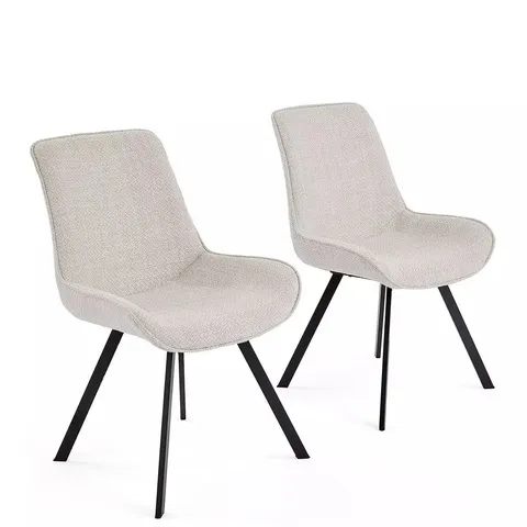 BOXED ARABELLA PAIR OF 2 FABRIC CHAIRS - GREY/BLACK - FSC® CERTIFIED