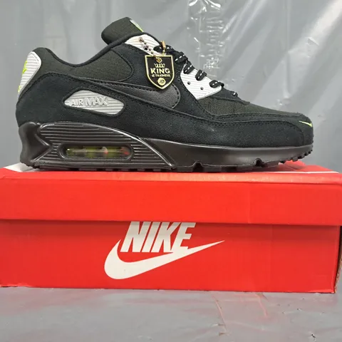 BOXED PAIR OF NIKE AIR MAX 90 SURPLUS SHOES IN BLACK/GREEN SIZE UK 8.5