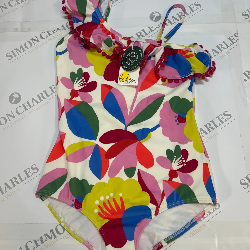 BODEN SWIMWEAR ONE SHOULDER SWIMSUIT IN MULTICOLOUR SIZE 9-10YR
