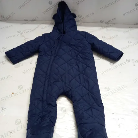 BOYS BAVY BLUE QUITED SNOWSUIT SIZE 9-12 MONTHS