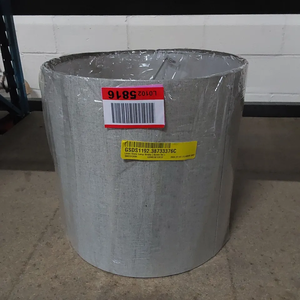 BOXED LINEN DRUM SHADE (SCREW ON)