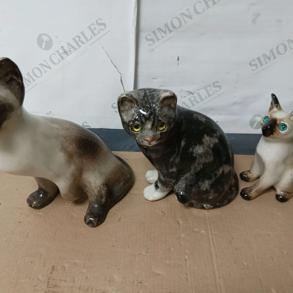 LOT OF 3 PORCELAIN CATS 