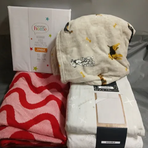 BOX OF APPROX 15 ASSORTED HOUSEHOLD ITEMS TO INCLUDE DUVET, KIDS MATTRESS PROTECTOR, THROW, ETC