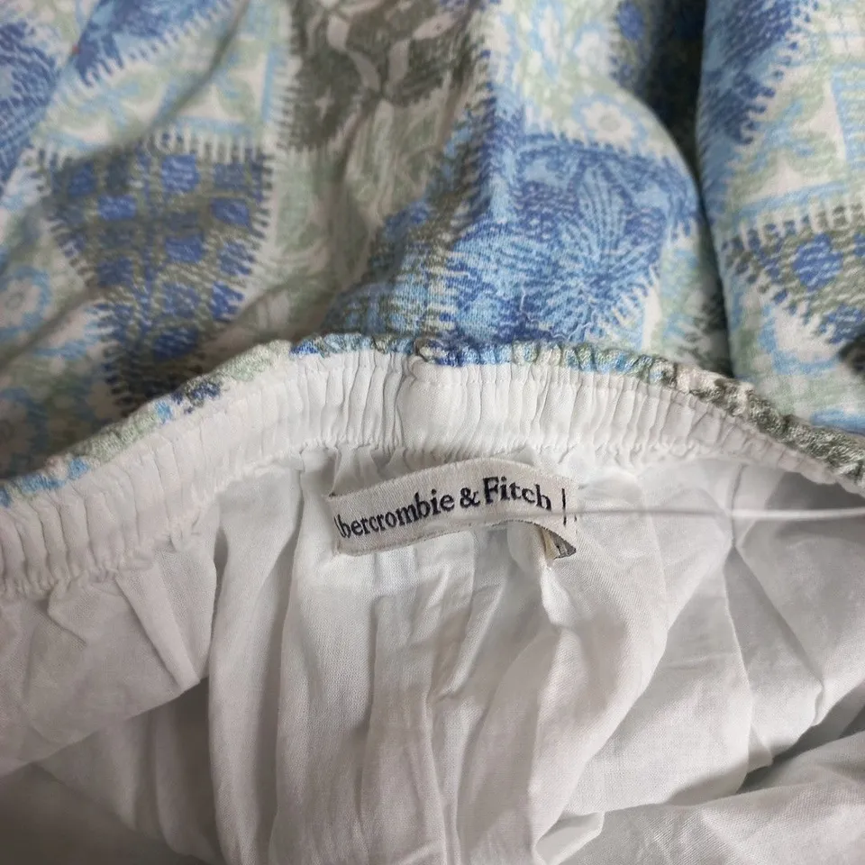 ABERCROMBIE & FITCH WOMEN'S BLUE FLORAL PRINT BEACH COVER-UP DRESS – SMALL PETITE (SMALL P)