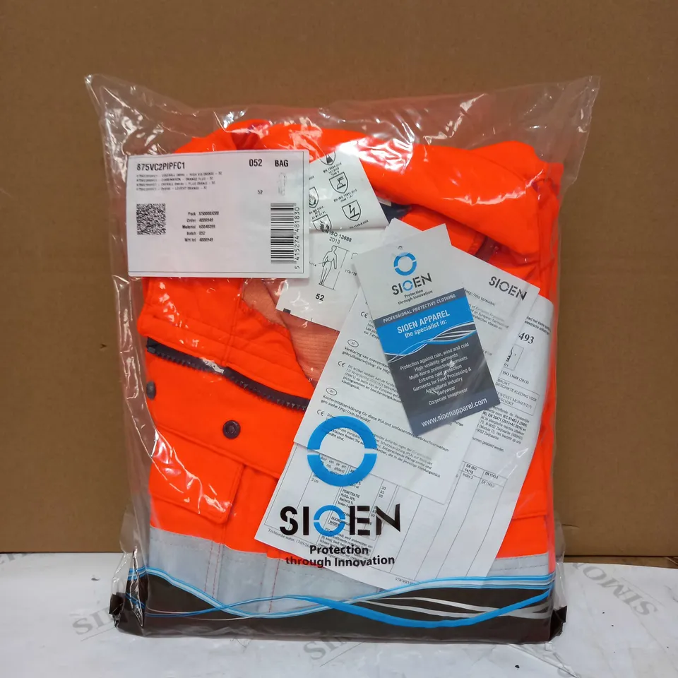 BRAND NEW SIOEN LADIES ORANGE HIGH VIS COVERALL - SIZE 52