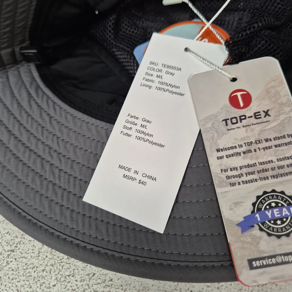 TOP-EX WIDE BUCKET HAT – GREY (SIZE ML)