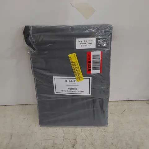 BAGGED BIANCA 400 THREAD COUNT 100% COTTON DUVET SET - GREY // SIZE: SUPER KING