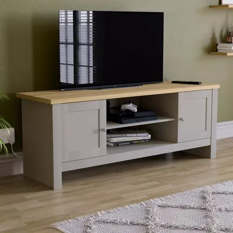 BOXED ARLINGTON 2 DOOR TV UNIT - GREY (1 BOX)