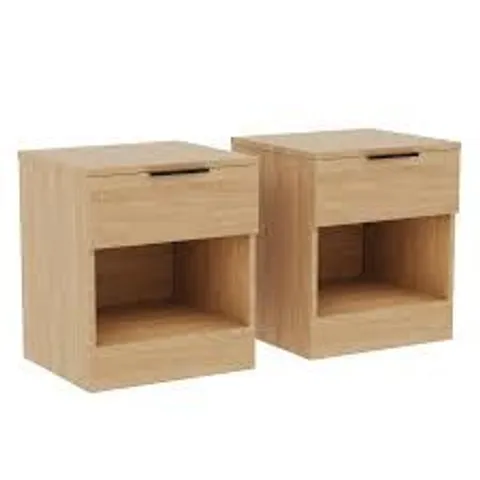 BOXED TREGA 1 DRAWER BEDSIDE CHEST, SET OF 2 - PINE (1 BOX)