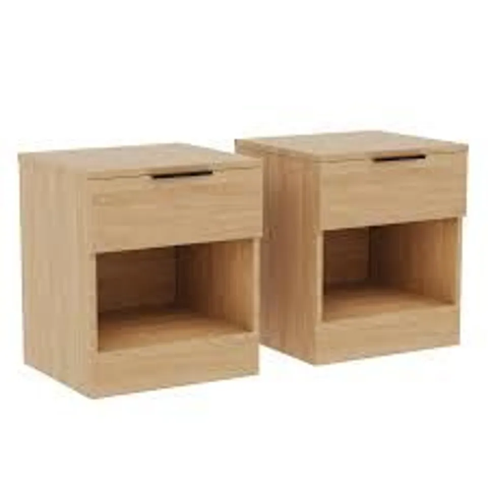 BOXED TREGA 1 DRAWER BEDSIDE CHEST, SET OF 2 - PINE (1 BOX)