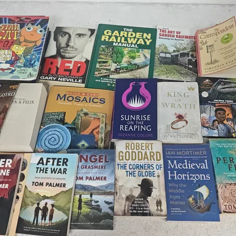 LOT OF APPROXIMATELY 25 ASSORTED BOOKS TO INCLUDE AFTER THE WAR, PERSIAN FIRE AND THE GARDEN RAILWAY GUIDE