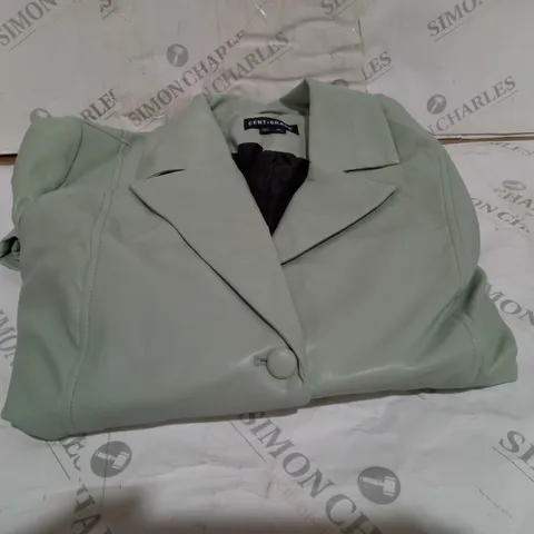 CENTIGRADE FAUX LEATHER COAT SAGE SIZE XL