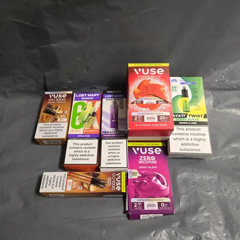 APPROXIMATELY 25 ASSORTED E-CIGARETTE & VAPING ITEMS IN VARIOUS BRANDS