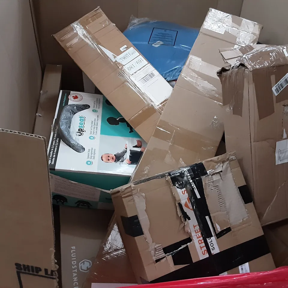 PALLET OF ASSORTED PRODUCTS INCLUDING VEGAINDORUSA, RECCI BEDDING, PRIMAISON FAKE PLANT, INTERLAYER CAKE CUTTER, HOME GARDEN ORNAMENT BASE, UPSET BABY SEAT
