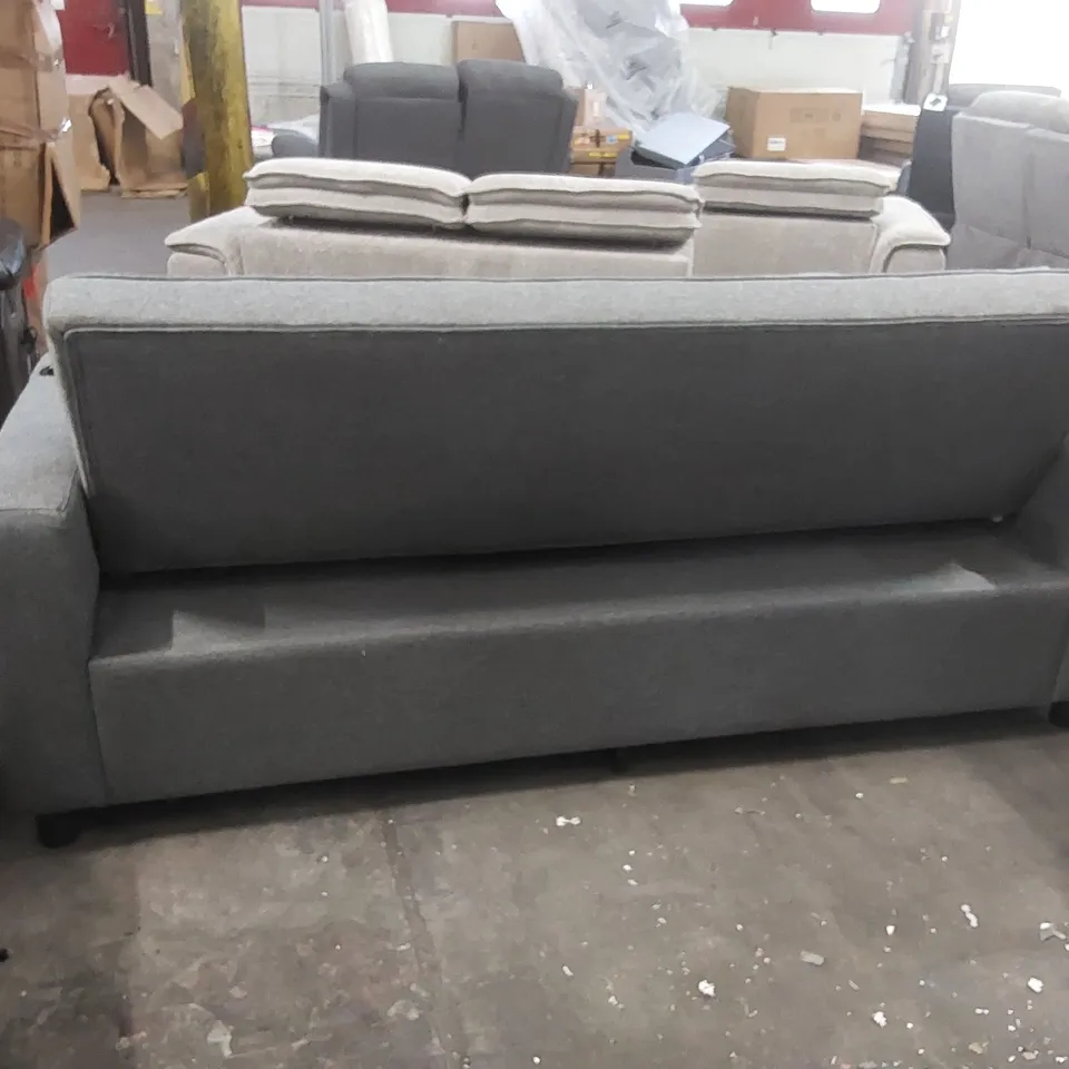 QUALITY DESIGNER FABRIC UPHOLSTERED SOFA BED WITH CUPHOLDERS