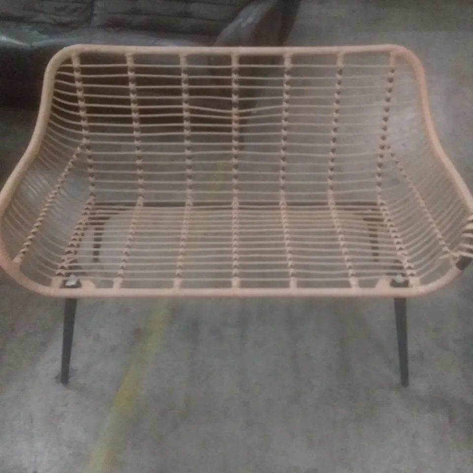 RATTAN EFFECT GARDEN ALUMINIUM BENCH