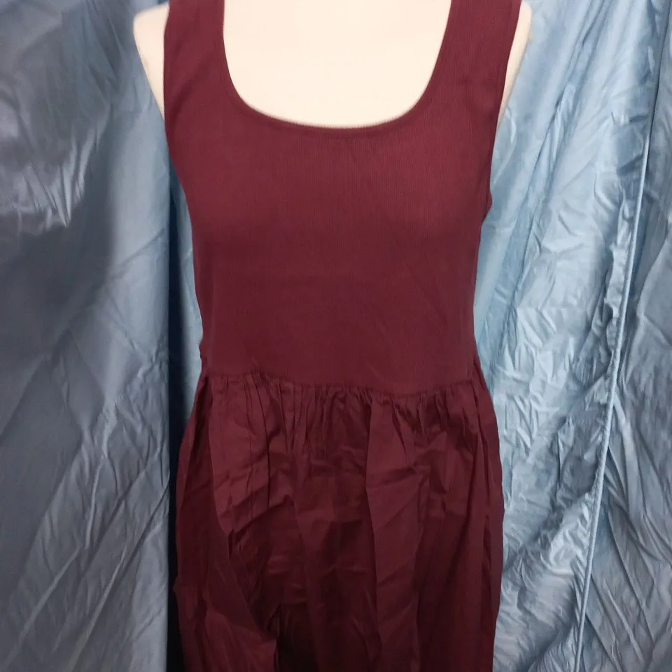 NOBODYS CHILD COLORADO RIB MIDI DRESS - RED, UK16 