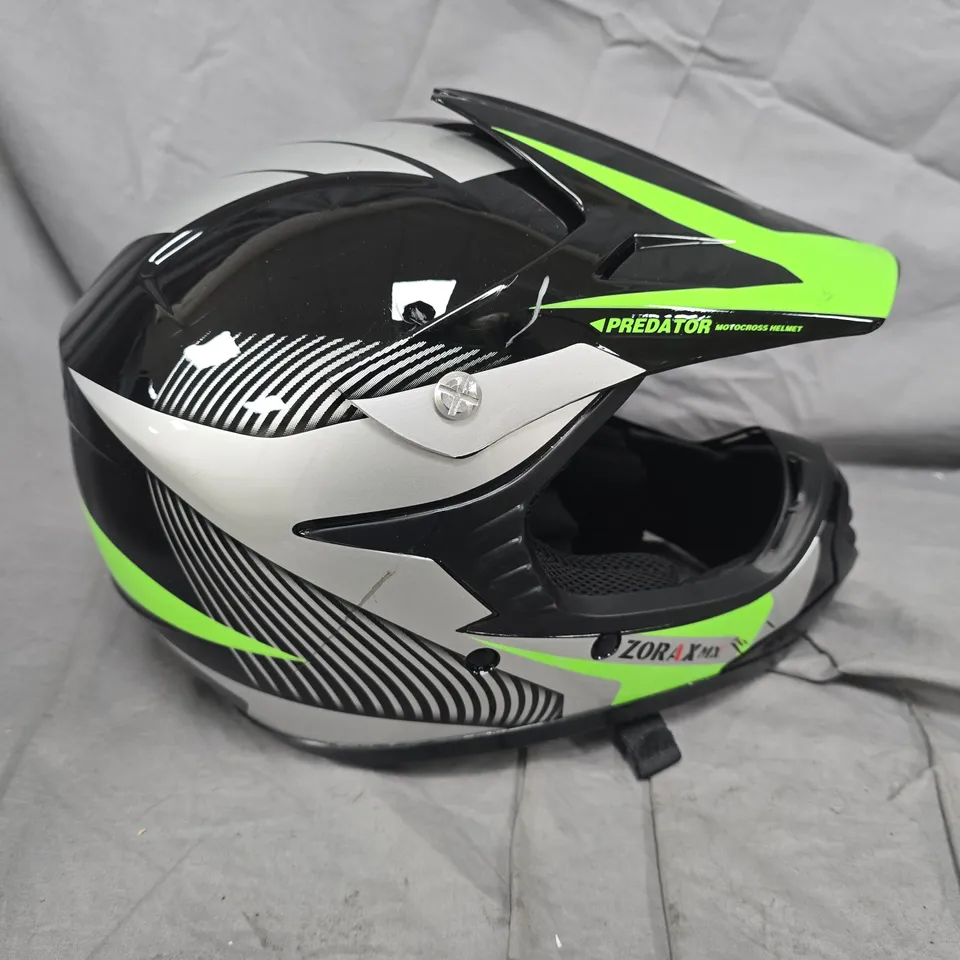 ZORAX MX Predator motocross helmet – neon green and black
