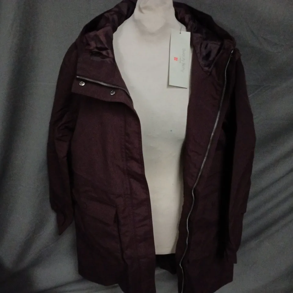 SWEATY BETTY LONDON STRIDE WATERPROOF PARKA  – SIZE M – SABLE BROWN