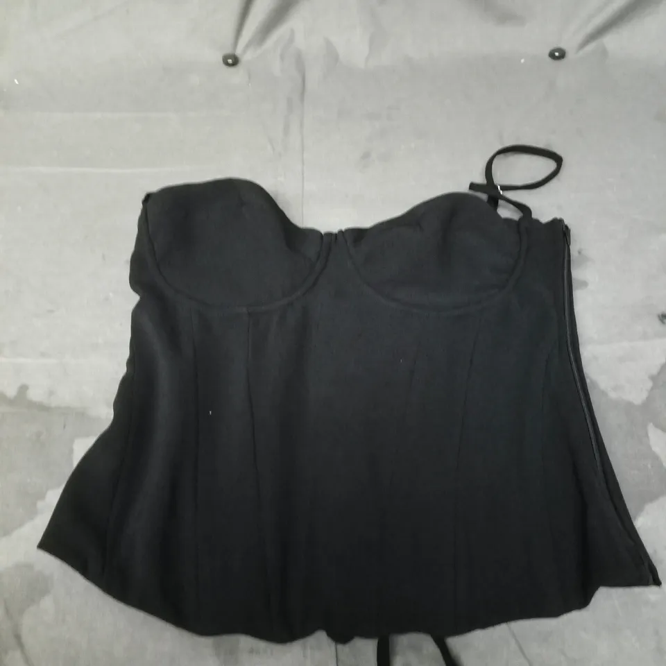 MARS THE LABEL BLACK BUSTIER TOP SIZE 14 