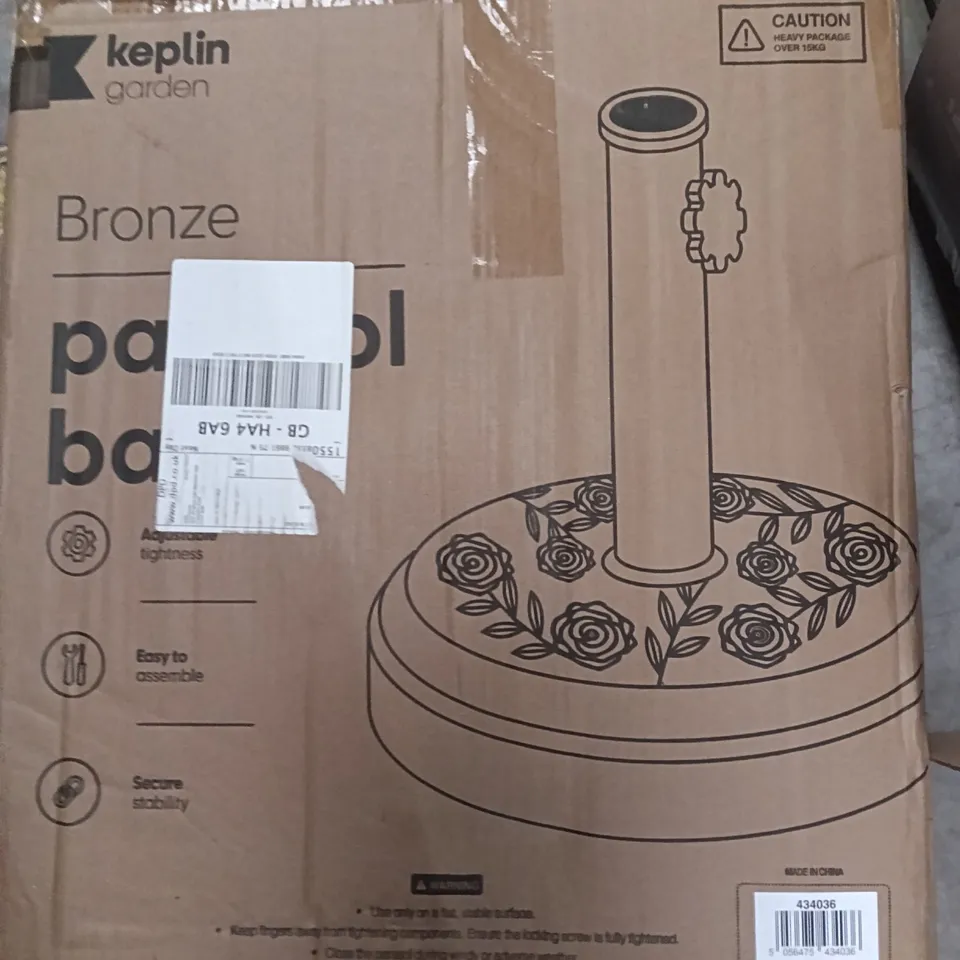 BOXED KEPLIN HEAVY BRONZE PARASOL BASE 20KG