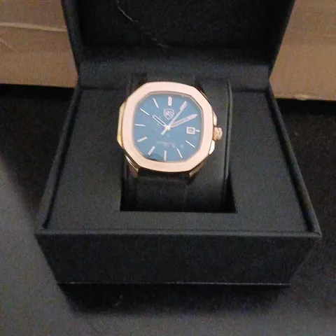 WATCH – BLUE DIAL, ROSE-GOLD TONE CASE, BOXED