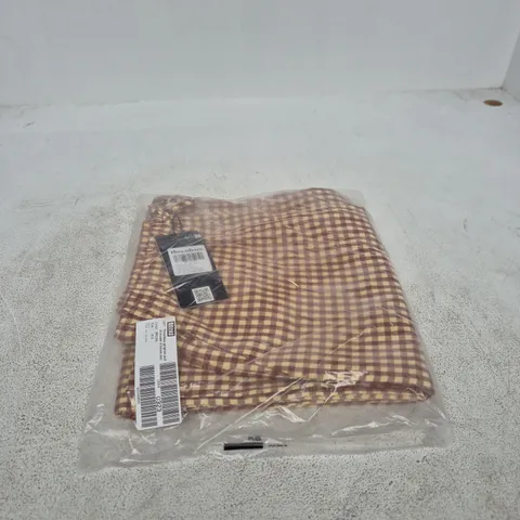 LADIES PALMA CHECK WIDE-LEG TROUSERS – UK 8 (XS), ECRU & CHOCOLATE GINGHAM