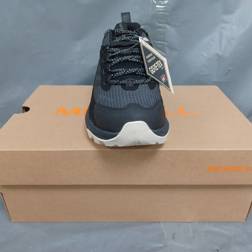 BOXED PAIR OF MERRELL MOAB SPEED 2 GTX SHOES IN BLACK SIZE UK 4