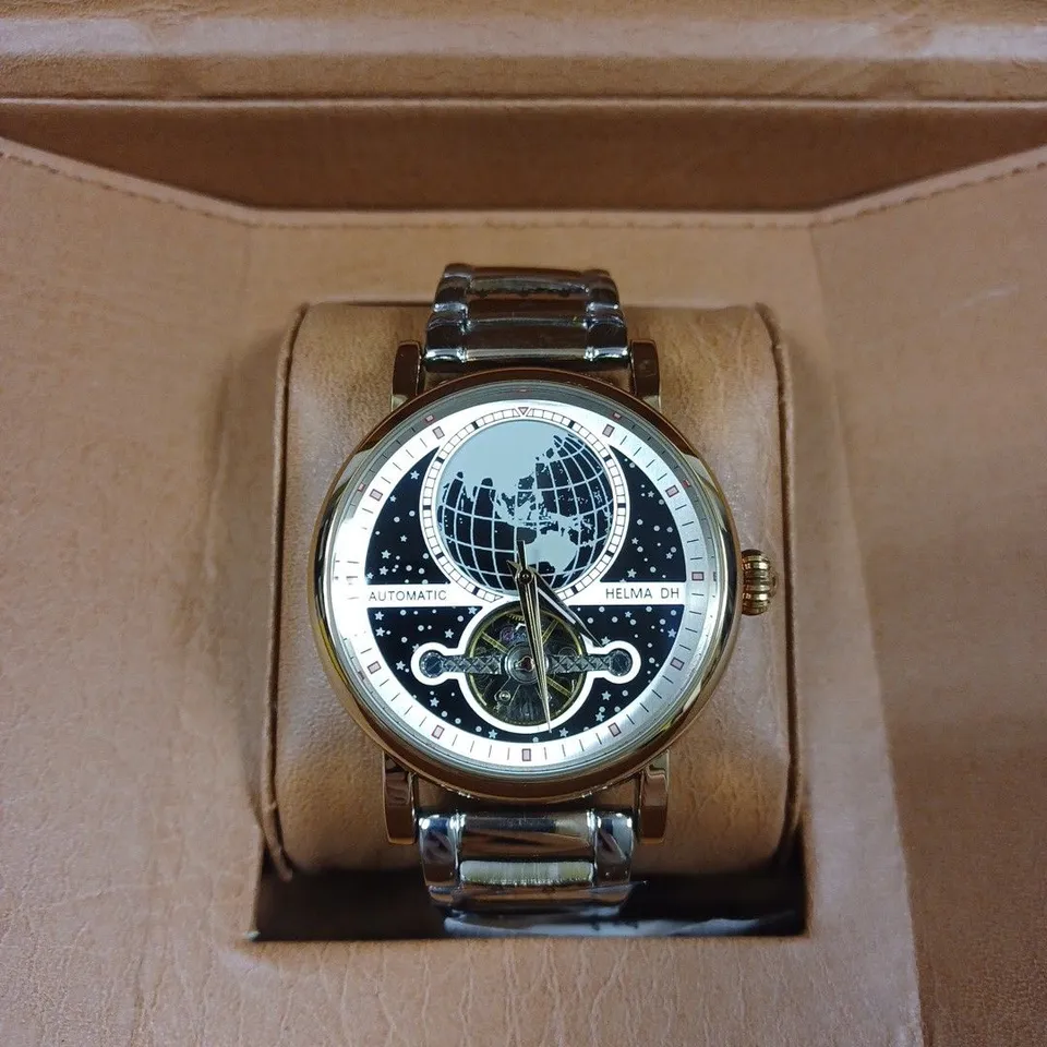 HELMA DH AUTOMATIC TOURBILLON MOVEMENT STAINLESS STEEL STRAP WRISTWATCH