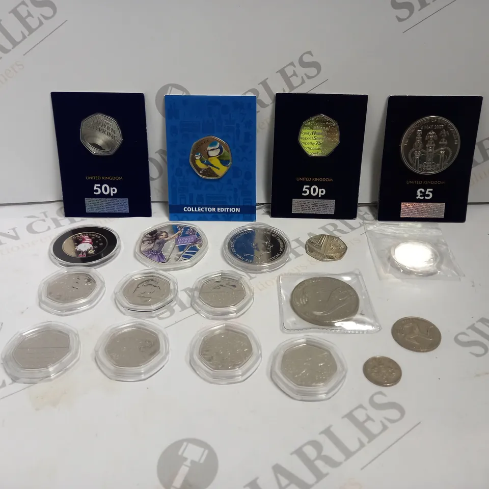 BAG TO CONTAIN APPROX. 17 X ASSORTED COLLECTORS COINS. DESIGNS VARY