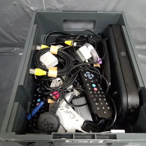 APPROXIMATELY 10 ASSORTED ELECTRICAL PRODUCTS TO INCLUDE USB CABLES , TV REMOTES , BT BOXES , ETC