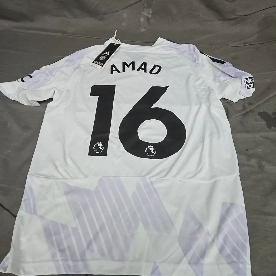 ADIDAS YOUTH MUFC AWAY JERSEY IN WHITE MIX SIZE 15-16YRS