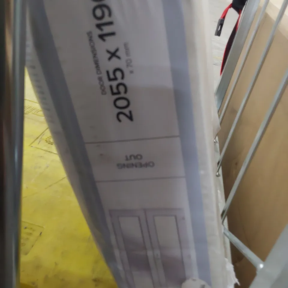 PVCU WHITE FRENCH DOORS & FRAME OPENING OUT 2055 × 1190mm