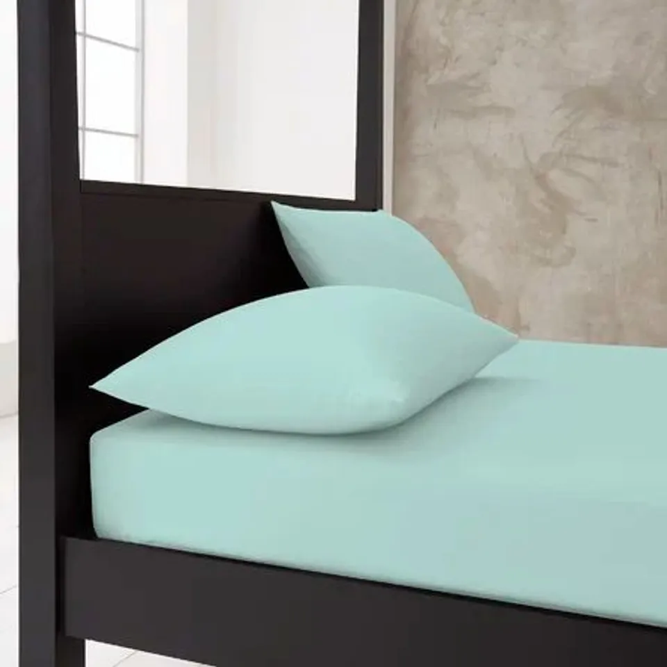 POLLY HOUSEWIFE PILLOWCASE  COLOUR AQUA (X 2