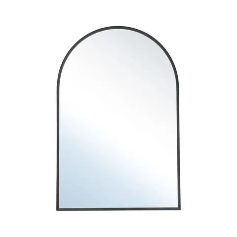 BOXED LIFE IDEAS ARCHED WALL MIRROR IN BLACK ALUMINUM ALLOY FRAME