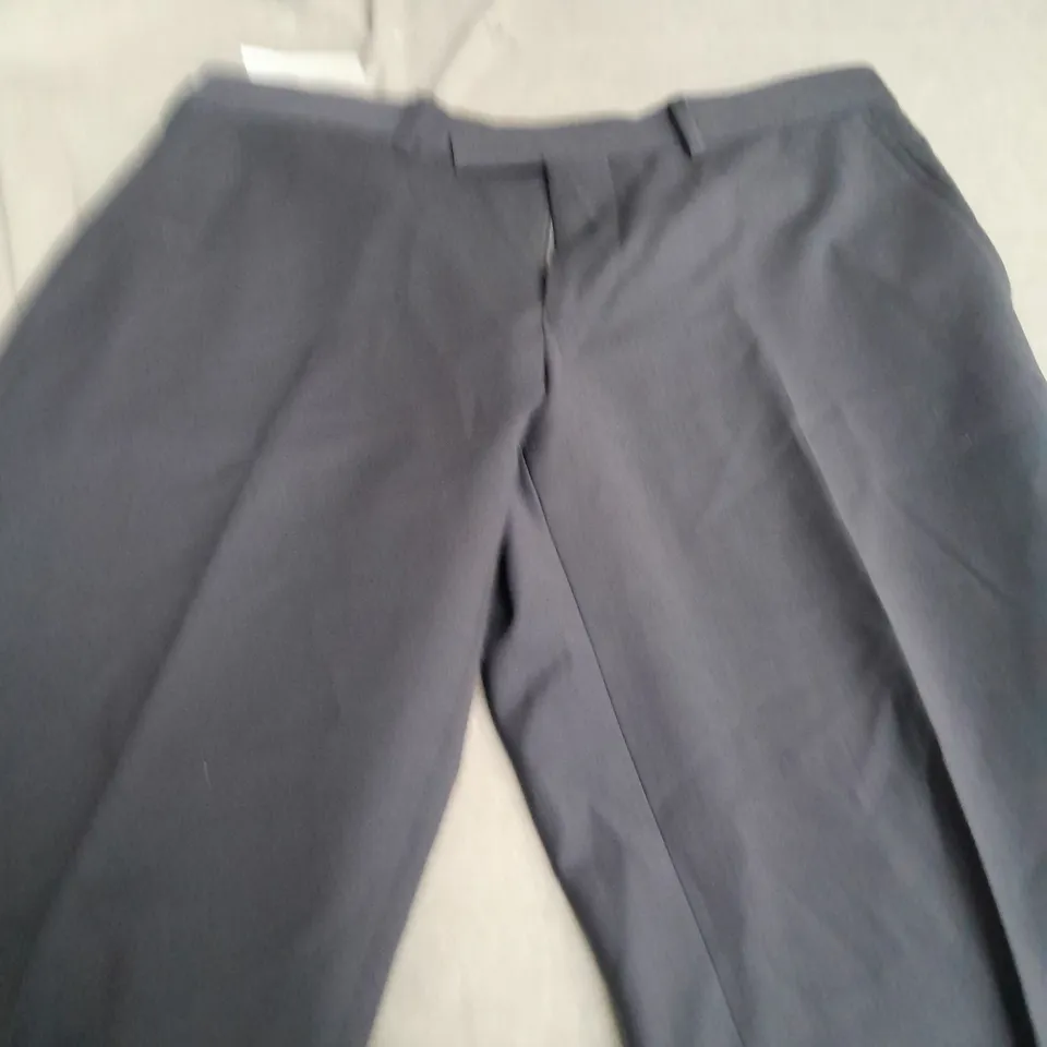 MOSS TAILORED FIT NAVY SMART TROUSERS - SIZE 32R