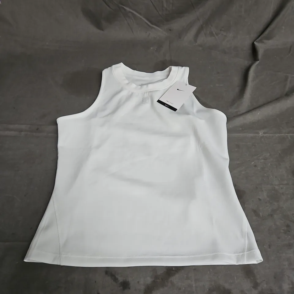 NIKE WOMENS TENNIS DRI-FIT TANK IN WHITE SIZE S