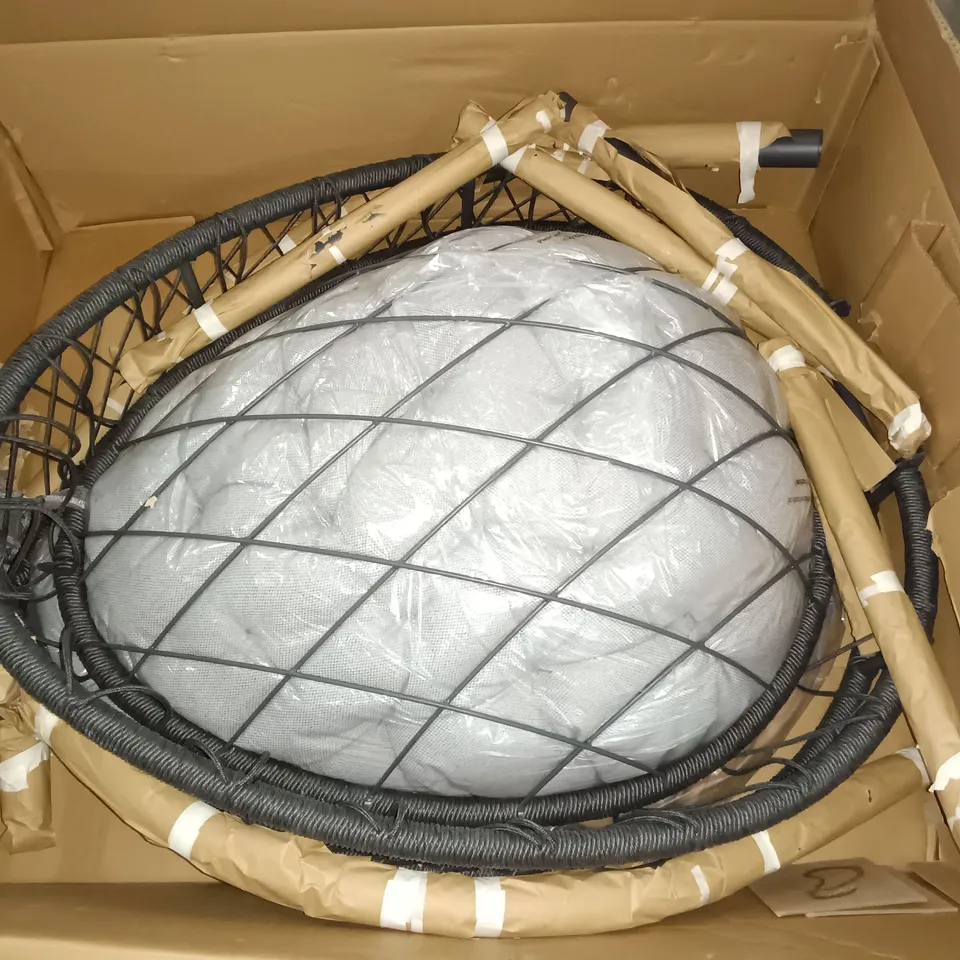 LOT OF GREY HANGING EGG CHAIR PARTS - 1 BOX
