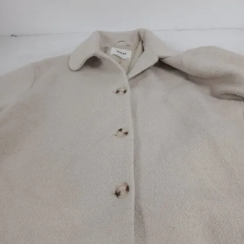 MONKI WOMEN'S BEIGE FAUX SHEARLING JACKET, SIZE L