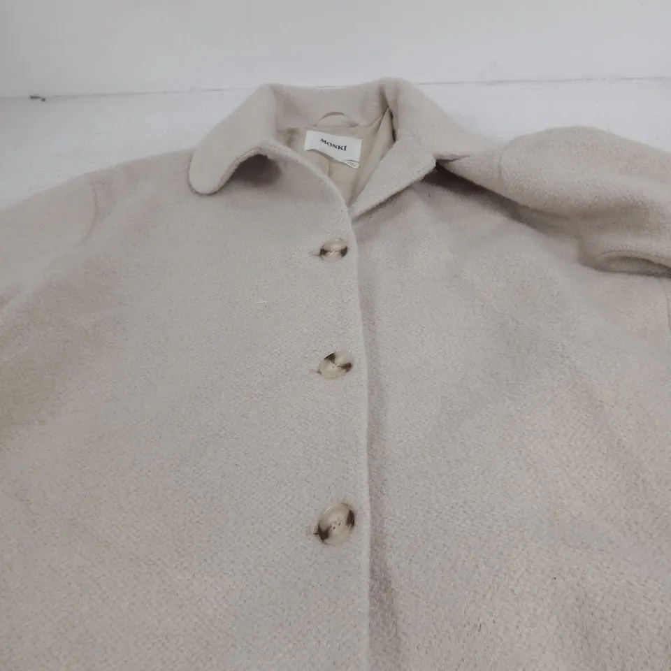 MONKI WOMEN'S BEIGE FAUX SHEARLING JACKET, SIZE L