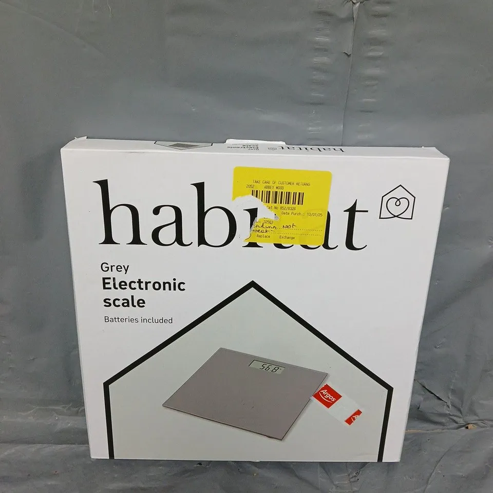 BOXED HABITAT ELECTRONIC SCALE IN GREY