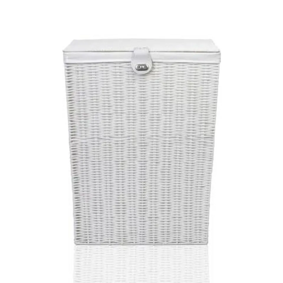 HAND WOVEN PLASTIC LAUNDRY HAMPER WITH HANDLERS