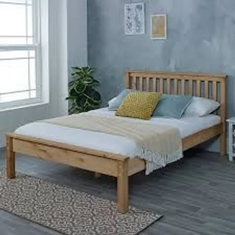 BOXED 4ft6 DORSET BED, HEADBOARD/FOOTBOARD/SLATS/HARDWARE//SIZE: DOUBLE - WAXED (2 BOXES)