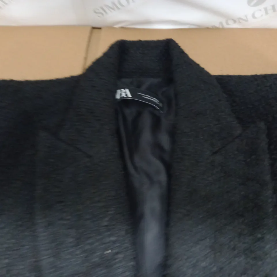 ZARA TEXTURED BLACK BLAZER - EUR S