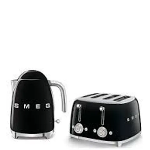 SMEG 50'S STYLE 4-SLICE TOASTER AND KETTLE - BLACK