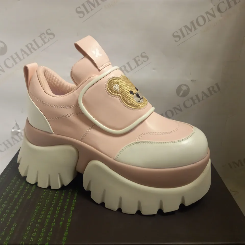 KOI VEGAN TEDDY SURA PINK VILUN PLATFORM TRAINERS - SIZE 3
