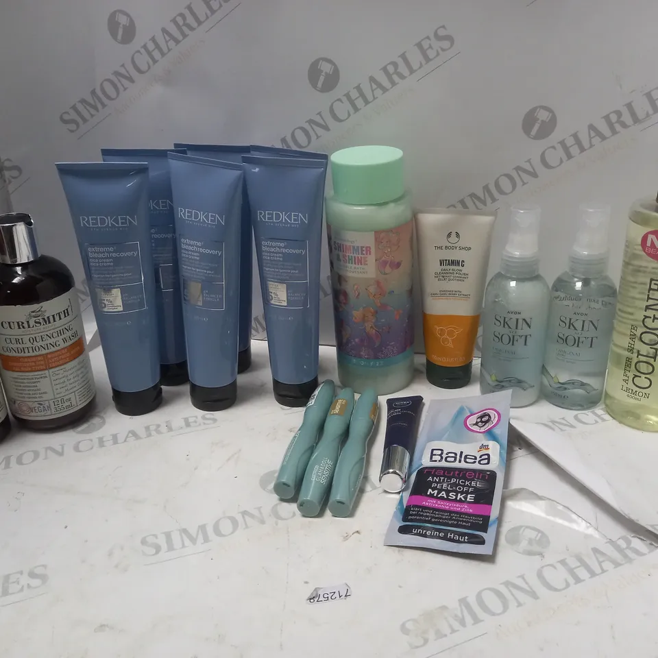 LOT OF BEAUTY PRODUCTS TO INCLUDE REDKEN EXTREME RECOVERY, CURL QUENCHING CONDITIONING WASH, ETC